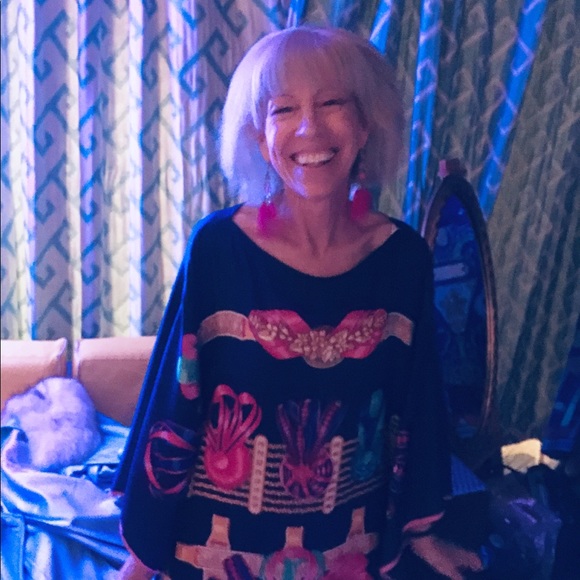 Designer Silk Caftan Kaftan California Full Length Dress OSFA - Picture 8 of 11